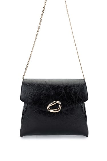  Tamer Tanca Kadın Vegan Siyah Rugan Omuz Çanta