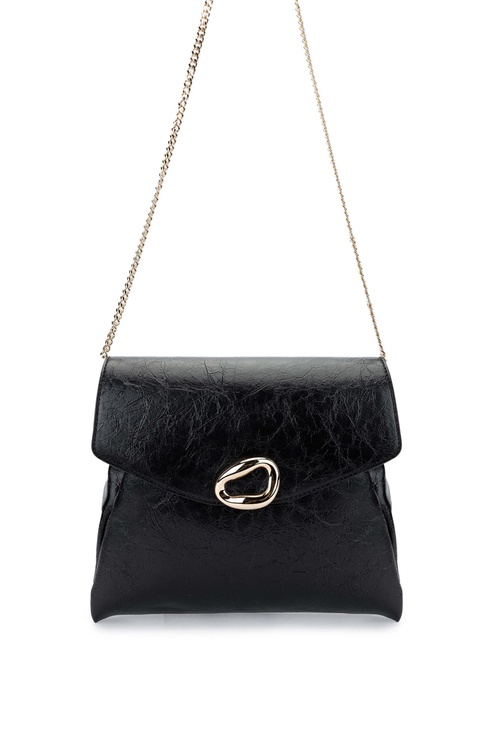  Tamer Tanca Kadın Vegan Siyah Rugan Omuz Çanta