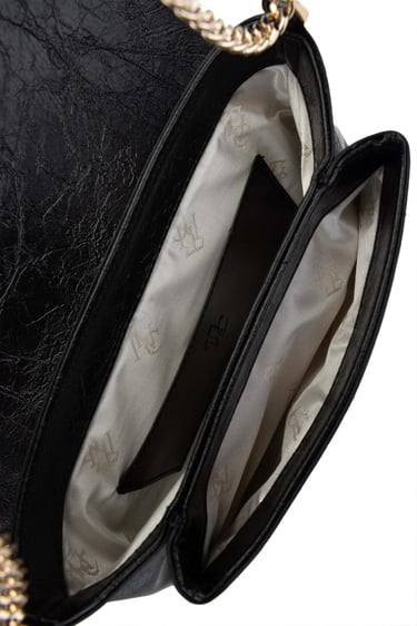  Tamer Tanca Kadın Vegan Siyah Rugan Omuz Çanta