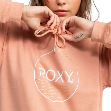  Roxy Surf Stoked Hoodie Terry Kadın Pembe Sweatshirt
