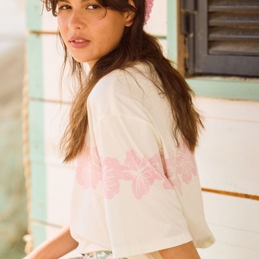  Roxy Hangloose Placed Kadın Beyaz Tişört