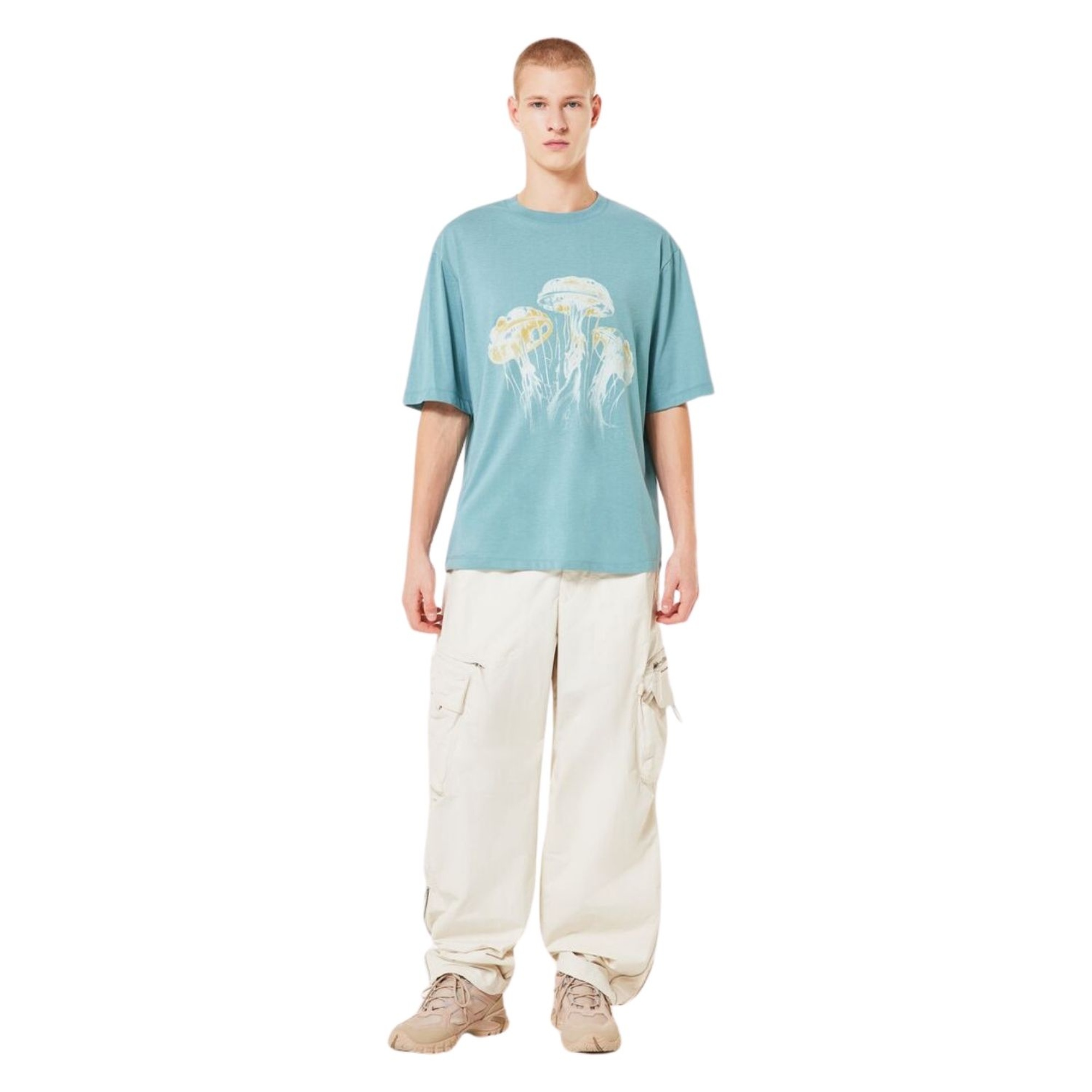 Oakley Jellyfish Erkek Mavi Tişört