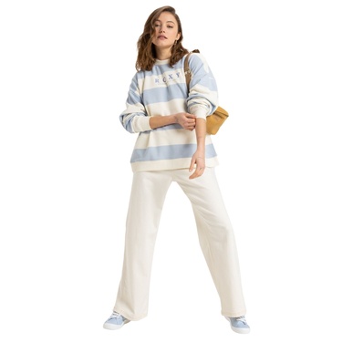  Roxy Strictly Stripes Oversized Kadın Mavi Sweatshirt