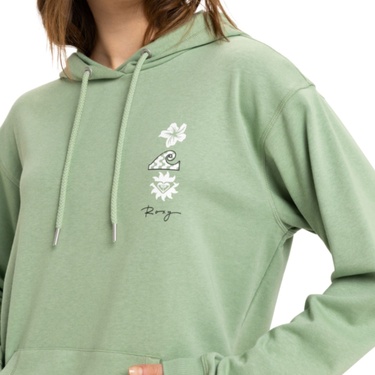 Roxy Surf Stoked Hoodie Terry Art Kadın Yeşil Sweatshirt