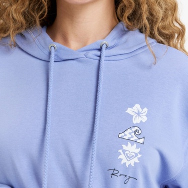  Roxy Surf Stoked Hoodie Terry Art Kadın Mavi Sweatshirt