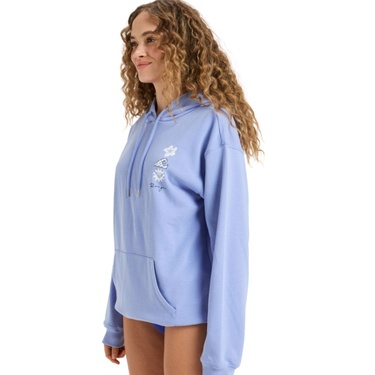  Roxy Surf Stoked Hoodie Terry Art Kadın Mavi Sweatshirt