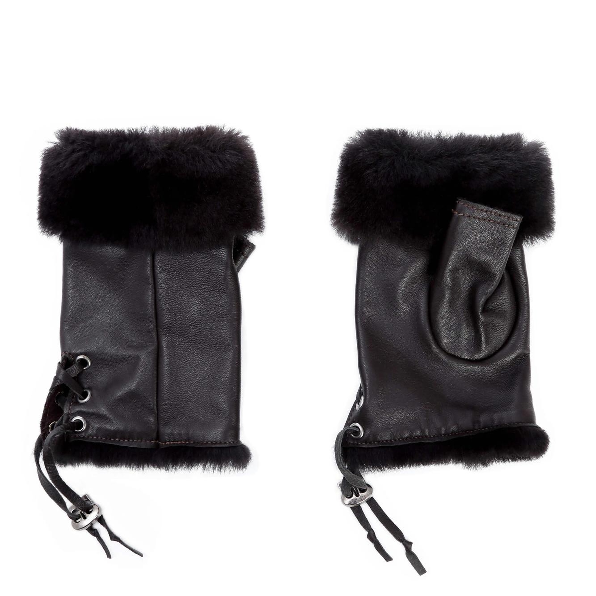 Tamer Tanca Kadın Kuzu Kürk Kahverengi Eldiven ELDIVEN