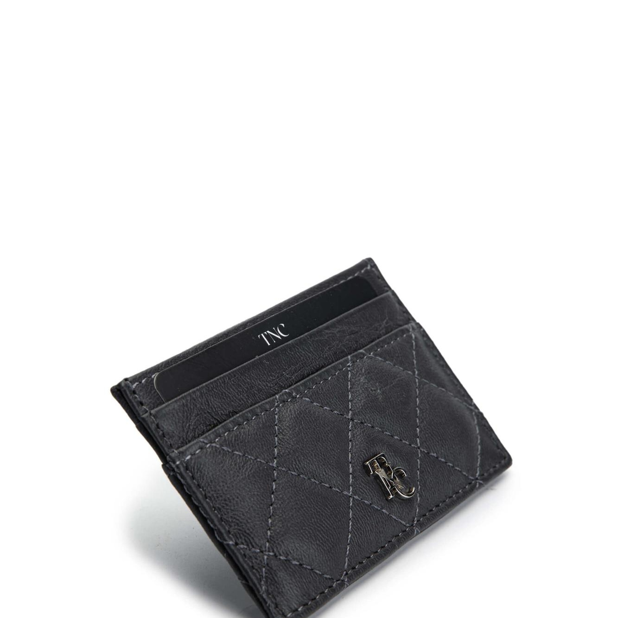 Tamer Tanca Unisex Hakiki Deri Gri Kartlık