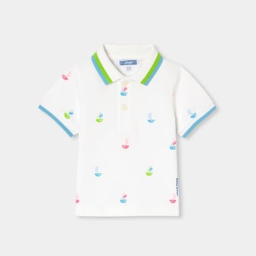  Jacadi Paris Erkek Bebek Baskılı Polo Yaka T-Shirt