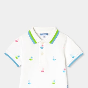  Jacadi Paris Erkek Bebek Baskılı Polo Yaka T-Shirt