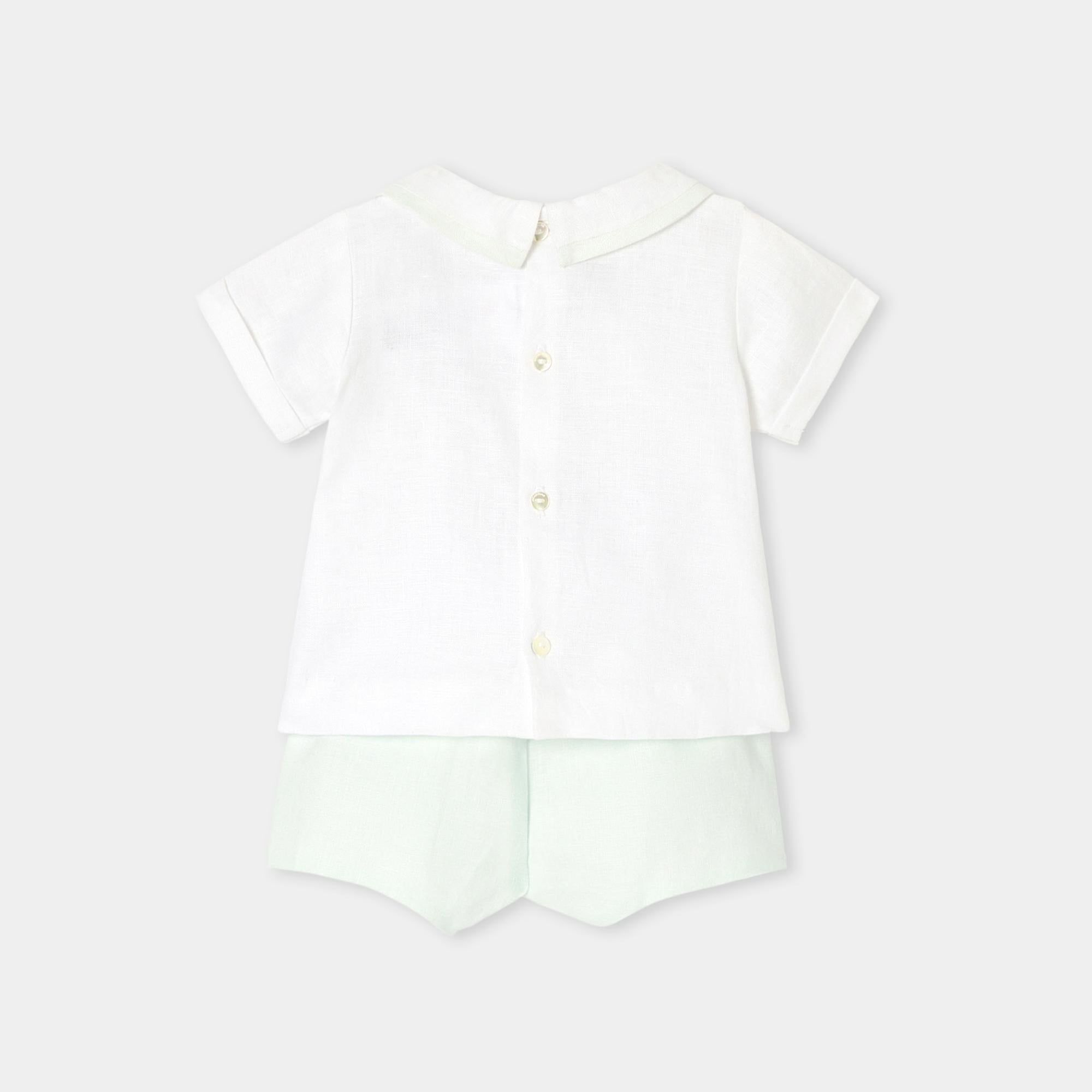 Jacadi Paris Yenidoğan Erkek Bebek Keten Şortlu İkili Set