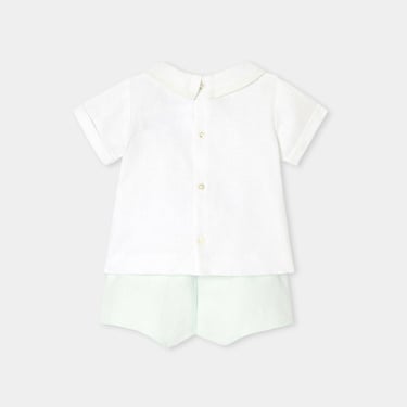  Jacadi Paris Yenidoğan Erkek Bebek Keten Şortlu İkili Set