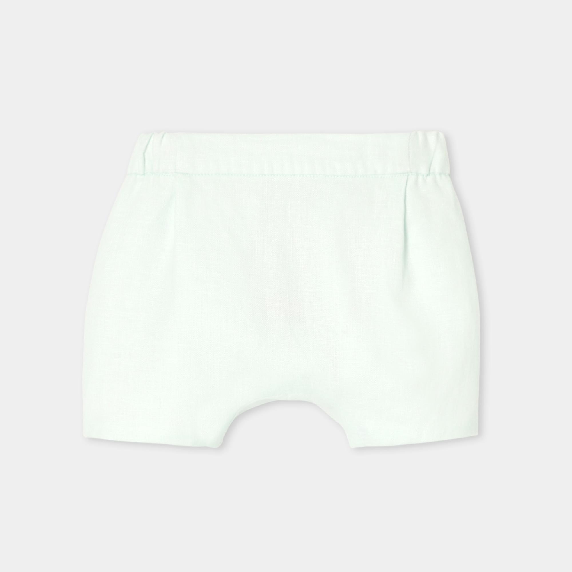 Jacadi Paris Yenidoğan Erkek Bebek Keten Şortlu İkili Set