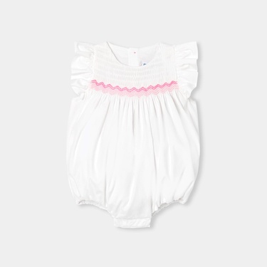  Jacadi Paris Yenidoğan Kız Bebek Fırfırlı Kısa Tulum