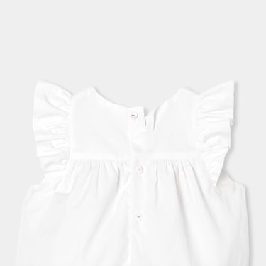  Jacadi Paris Yenidoğan Kız Bebek Fırfırlı Kısa Tulum