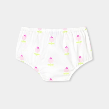  Jacadi Paris Yenidoğan Kız Bebek Çiçek Motifli Poplin Elbise