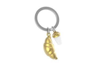  Metalmorphose Kruvasan & Kahve Fincanı Anahtarlık