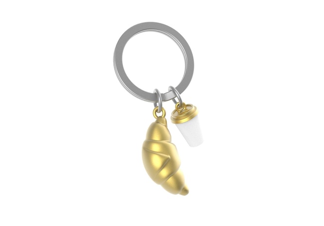  Metalmorphose Kruvasan & Kahve Fincanı Anahtarlık