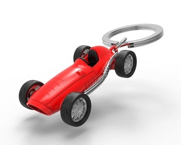  Metalmorphose Kırmızı Vintage Yarış Arabası Anahtarlık