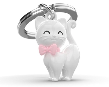  Metalmorphose Beyaz Kedi Anahtarlık