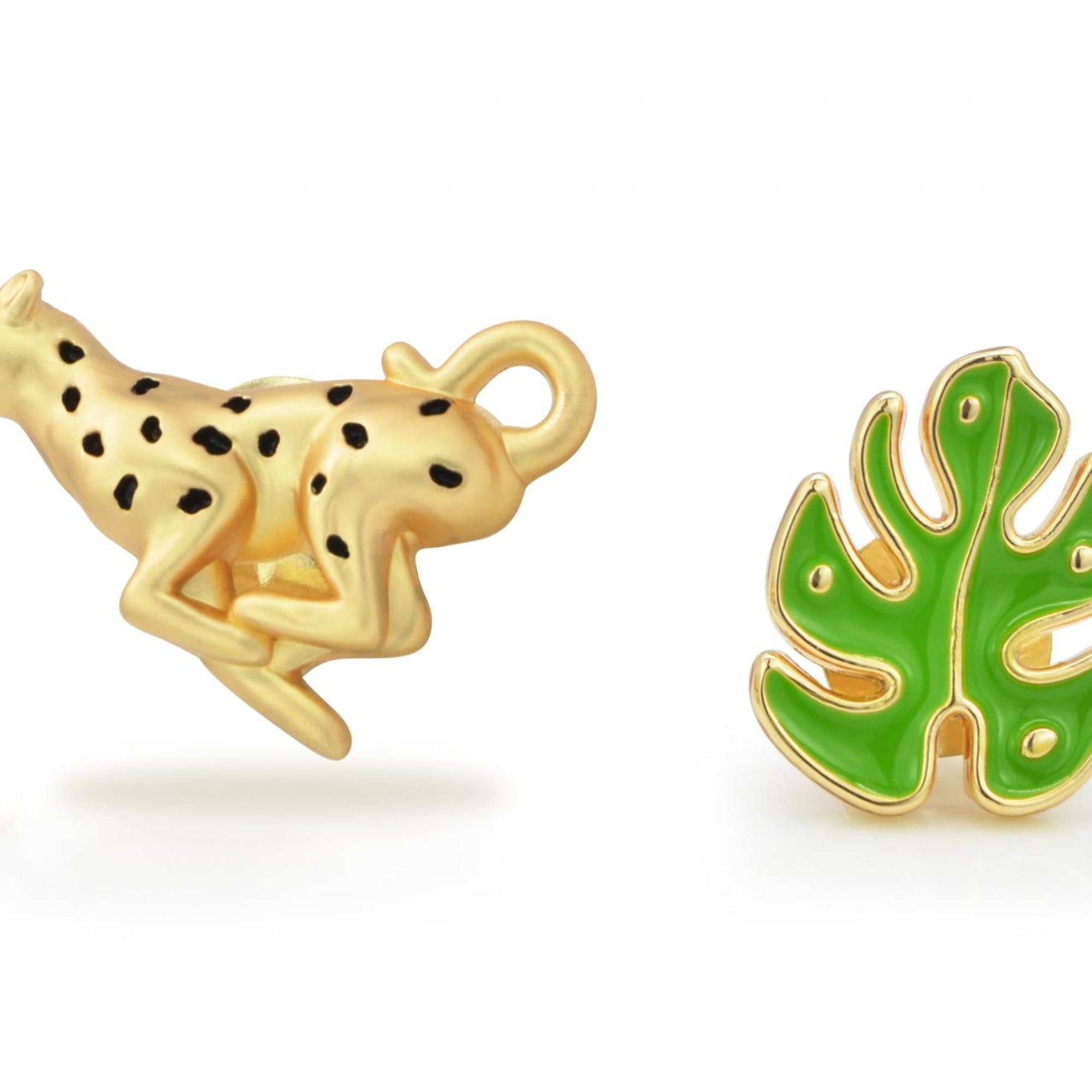 Leopar & Tropikal Yaprak Broş Seti