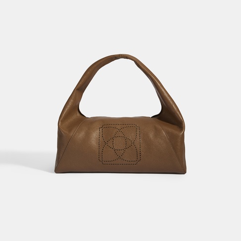  Kadın Kahve Logo Baskılı Deri El Çantası