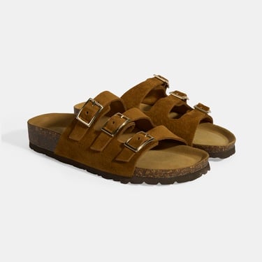  Taba Kadın Toka Detaylı Süet Terlik