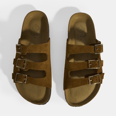  Taba Kadın Toka Detaylı Süet Terlik