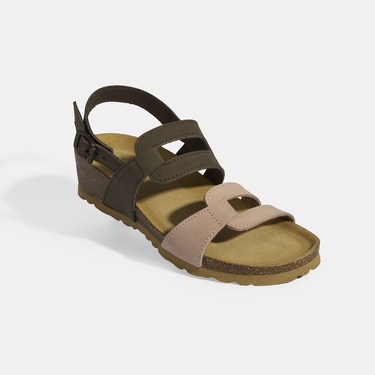  Kahve Kadın Toka Detaylı Sandalet