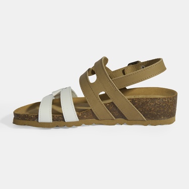  Vizon Kadın Toka Detaylı Nubuk Sandalet