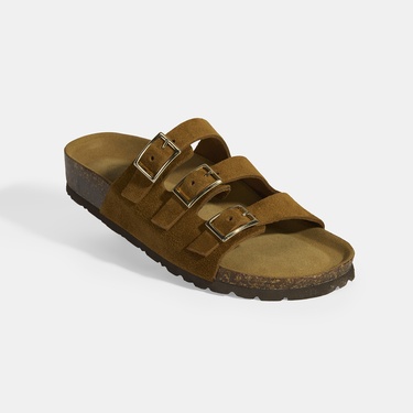  Taba Kadın Toka Detaylı Süet Terlik