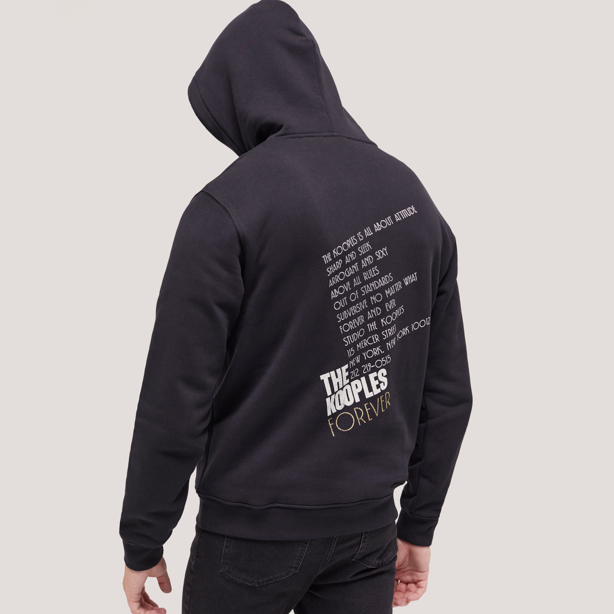 The Kooples Erkek Baskılı Siyah Sweatshirt