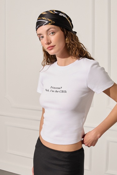  Baskılı Crop Tshirt