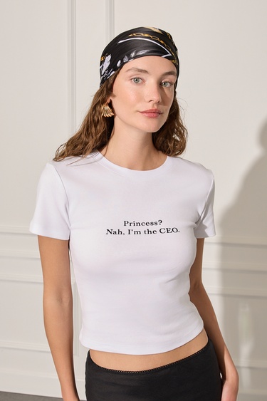  Baskılı Crop Tshirt