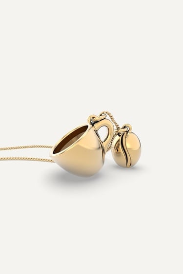  Chocli 18 Ayar Altın Kaplama Kahve & Çekirdek Kolye