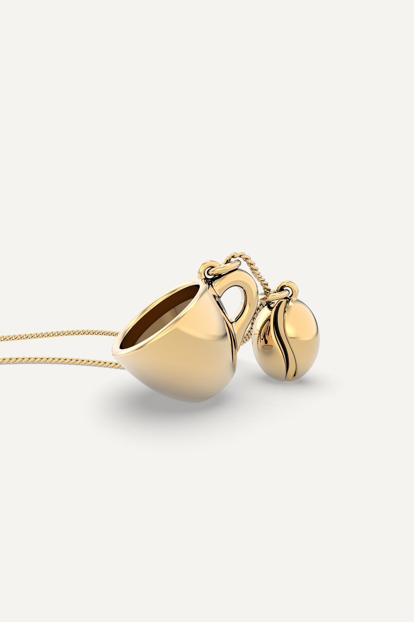  Chocli 18 Ayar Altın Kaplama Kahve & Çekirdek Kolye