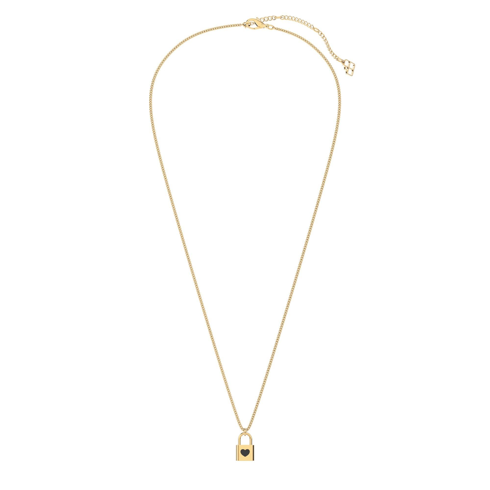  Chocli 18 Ayar Altın Kaplama Kilit Kolye