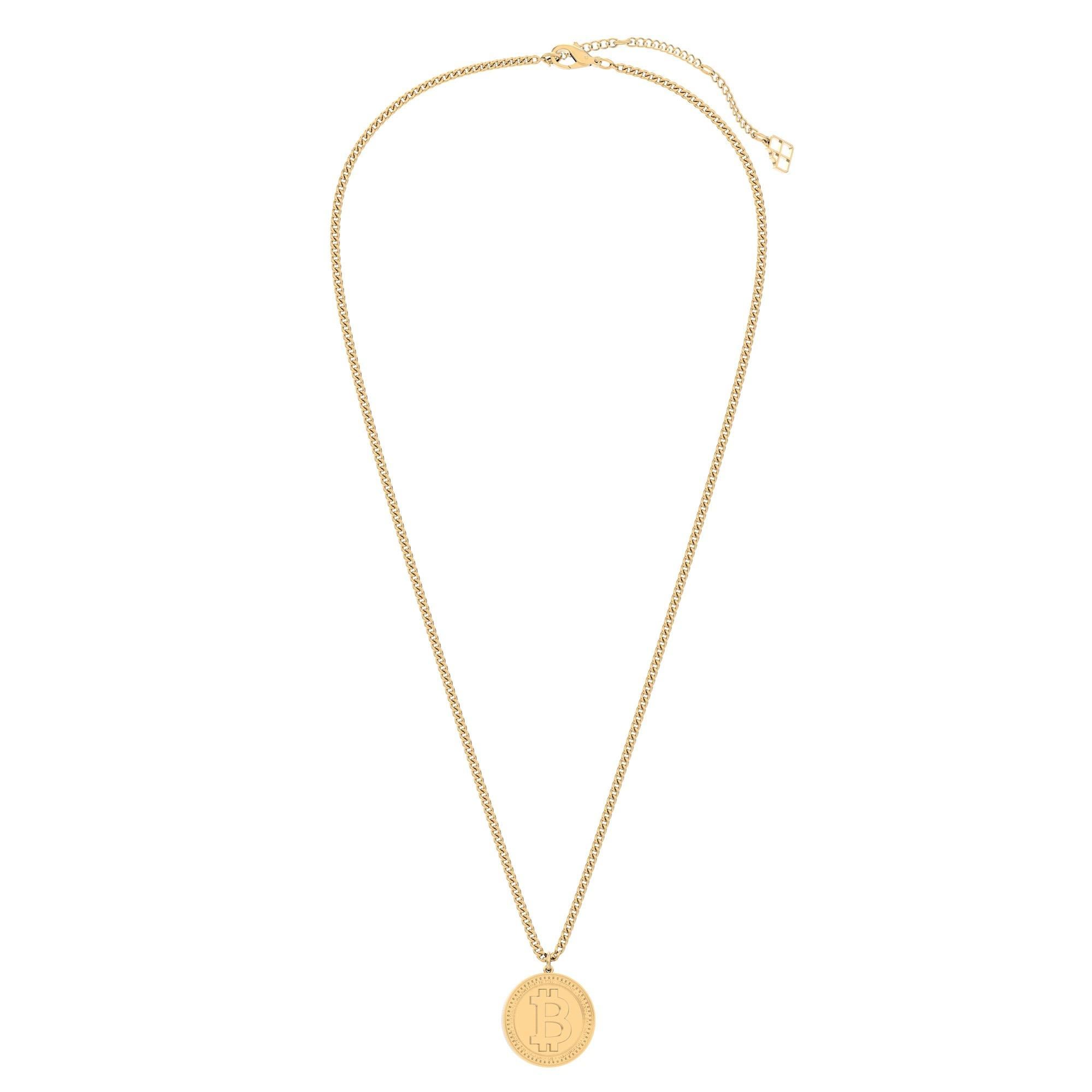  Chocli 18 Ayar Altın Kaplama Bitcoin Ayarlanabilir Kolye