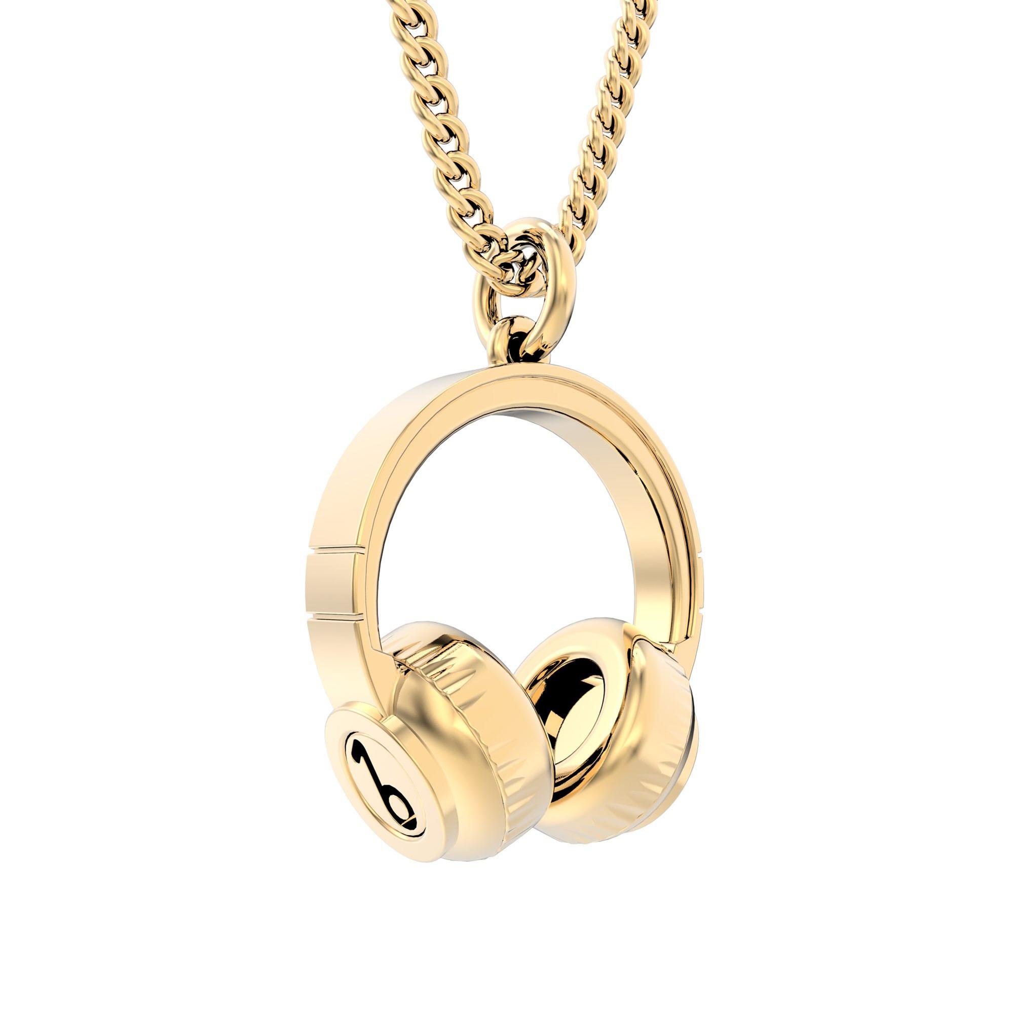  Chocli 18 Ayar Altın Kaplama Kulaklık Kolye