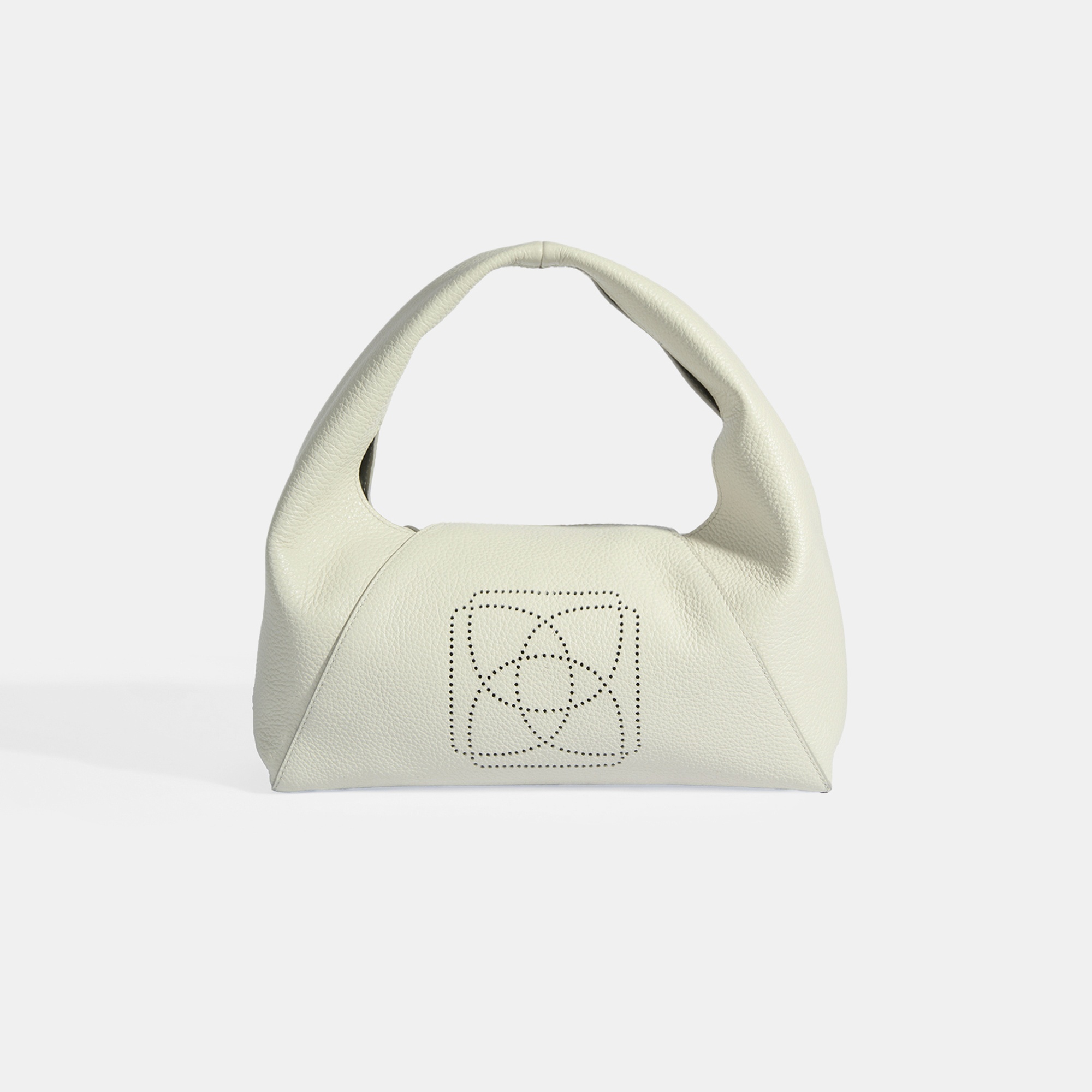 Kadın Beyaz Logo Baskılı Deri El Çantası