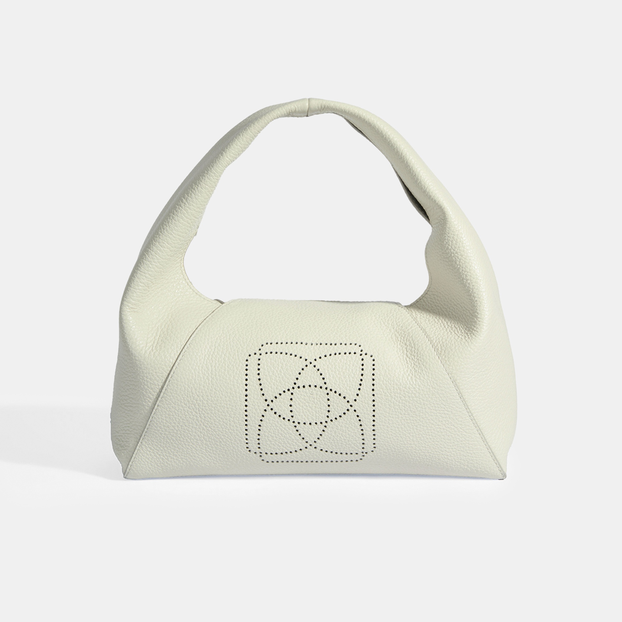 Kadın Beyaz Logo Baskılı Deri Omuz Çantası