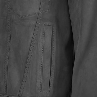 Erkek Gri Gömlek Yaka Süet Ceket