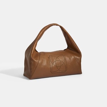  Kadın Kahve Logo Baskılı Deri El Çantası