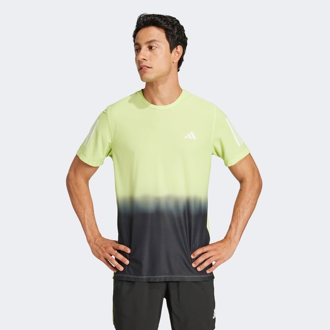  adidas Own The Run Climacool Colorblock Erkek Yeşil Koşu T-Shirt