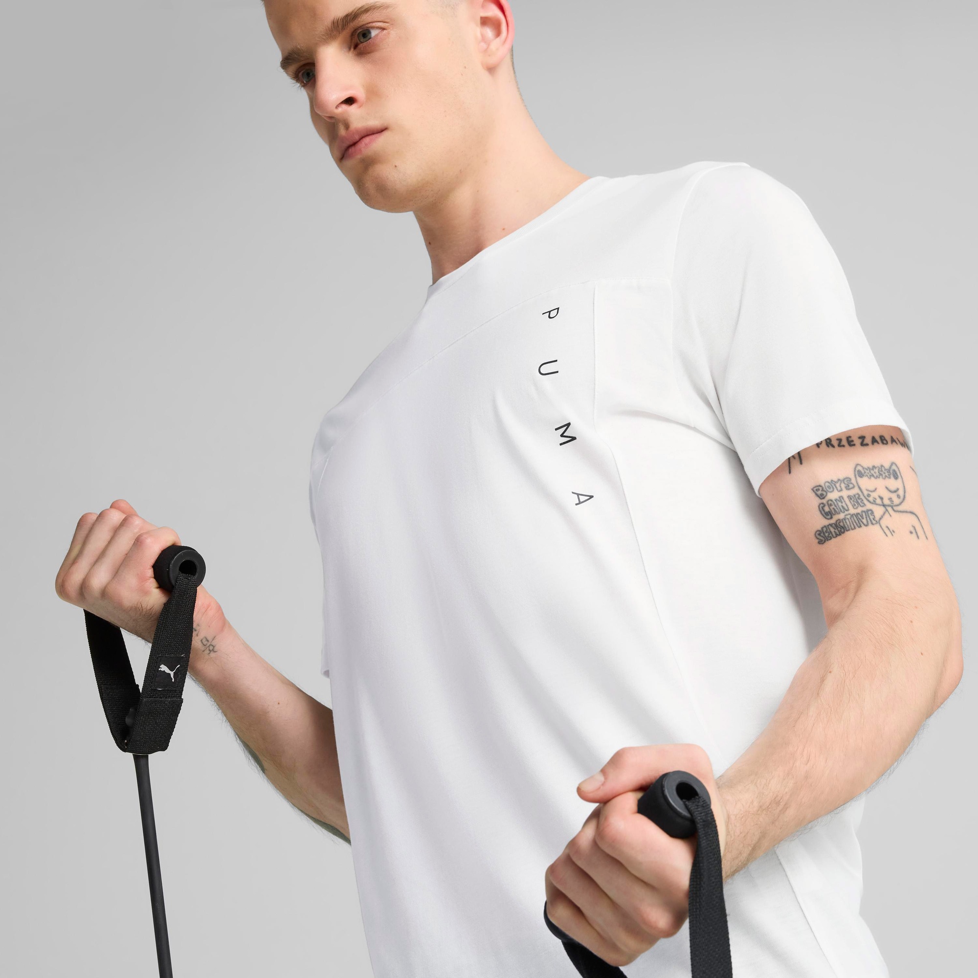 Puma Tad Tech Triblend Erkek Beyaz Antrenman T-Shirt