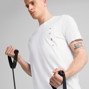  Puma Tad Tech Triblend Erkek Beyaz Antrenman T-Shirt