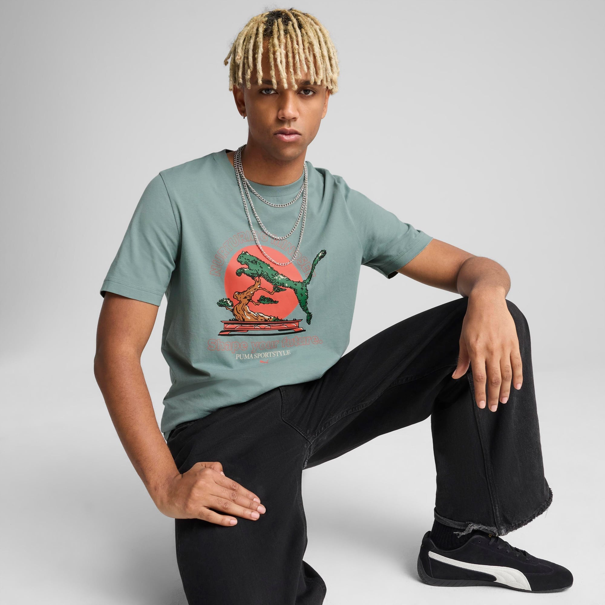 Puma Graphics Bonsai Erkek Yeşil T-Shirt