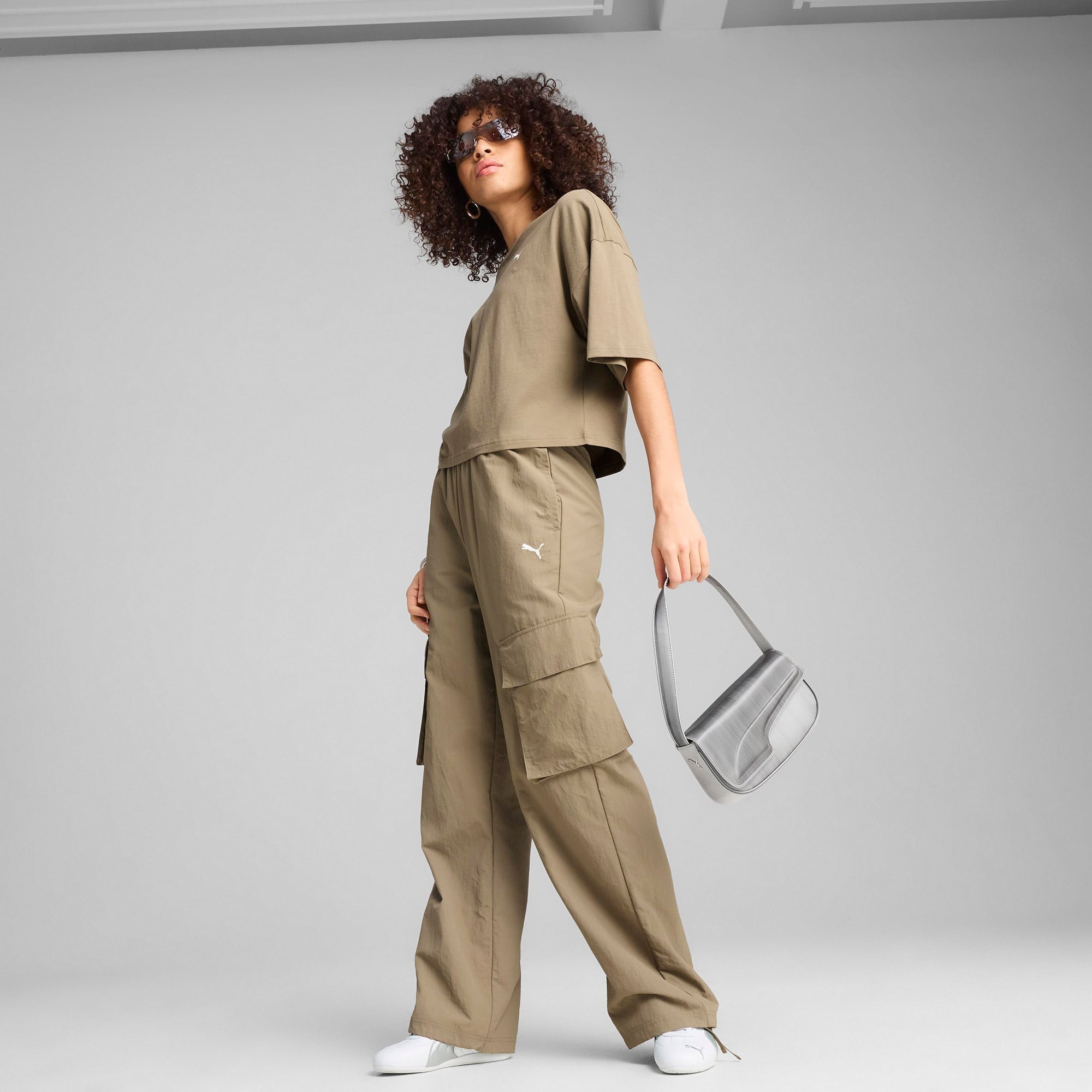 Puma Wardrobe Ess Cargo Kadın Kahverengi Eşofman Altı