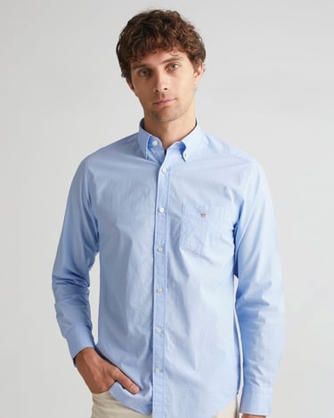  GANT Erkek Mavi Regular Fit Düğmeli Yaka Broadcloth Gömlek
