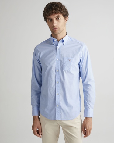  GANT Erkek Mavi Regular Fit Düğmeli Yaka Broadcloth Gömlek
